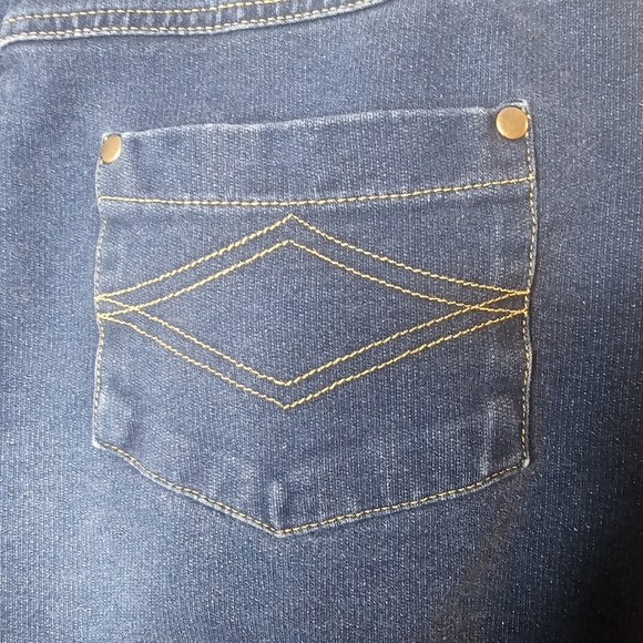 Pajama Jeans Womens Medium Blue Straight Leg Pink Drawstring‎ Comfy Pull On - Picture 10 of 12